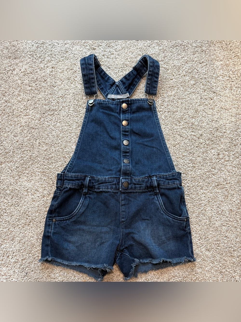 Tractr bib overall shorts size girls 8